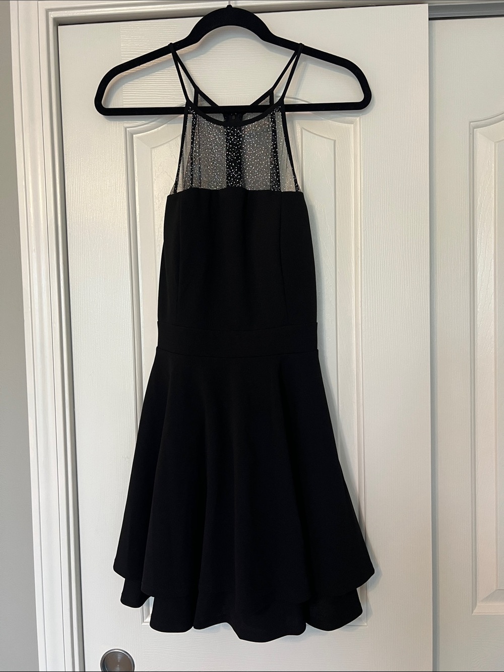 Emerald Sundae Black Yoke Mini Dress For Homecoming and Formals Size L